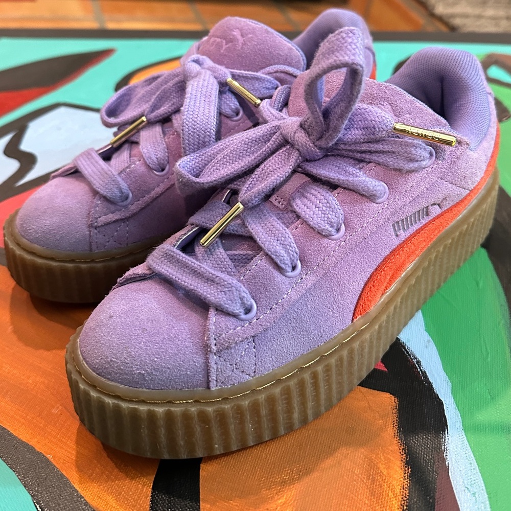 Puma x Fenty Women's Lavender and Coral Sneakers Rhianna Streetwear Dust Bag 6.5